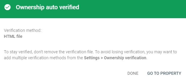 verify ownership image on google search console